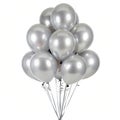 Elegant silver balloons bundle for celebration Royalty Free Stock Photo