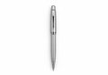 Elegant silver ballpoint pen isolated on a white background Royalty Free Stock Photo