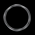 Elegant Silver Circle Round Logo Template or Border Frame on Black Background Royalty Free Stock Photo