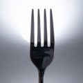 Elegant Silver Fork Silhouette on a White Background Royalty Free Stock Photo