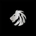 Elegant silver lion crest design concept Royalty Free Stock Photo