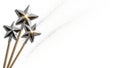 Elegant silver star decorations Royalty Free Stock Photo