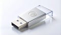 Elegant Silver USB Memory Stick for Secure Data Storage Royalty Free Stock Photo