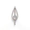 Elegant Silver And White Rose Shaped Brooch With Pearl - Inspired By Vik Muniz