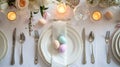 Elegant Minimalist Easter Table Setting Royalty Free Stock Photo