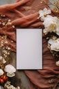 Elegant simple greeting card mockup white blank card