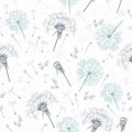 Elegant simple vector pattern with dandelions
