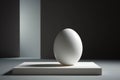 White Egg on a Pristine Background (AI Generated)