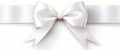Elegant Simplicity: White Ribbon and Bow Isolated on White Background. Generative ai