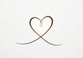 Elegant single line heart drawing with subtle copper accent Royalty Free Stock Photo
