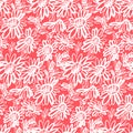 Elegant sketch daisy flower seamless pattern