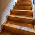 Elegant and sleek ash wood staircase in a chic modern interior design of a contemporary home