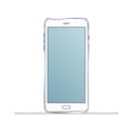 Elegant smartphone sketch with a muted blue screen and delicate line art Royalty Free Stock Photo