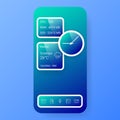 Elegant smartphone user interface widget weather clock Royalty Free Stock Photo