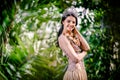 Elegant smiling lady with tiara on a head Royalty Free Stock Photo