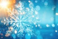 Elegant snowflake: abstract winter decoration in blue