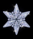 Elegant snowflake with diamonds