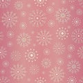 Elegant snowflakes Christmas design on soft pink gold foil background. Seamless vector pattern. For textiles, cards and Royalty Free Stock Photo