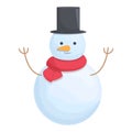 Elegant snowman icon cartoon vector. Snow christmas