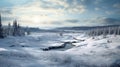 Elegant Snowy Scenery Of Quebec Province Photorealistic Winter Landscape