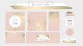 Elegant social media trendy chic gold pink blush banner templates