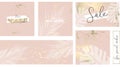 Elegant social media trendy chic gold pink blush banner templates
