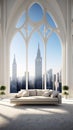 elegant and spacious Gothic interior showcases the grandeur of a historic cathedral, featuring high ceilings, majestic arches