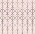 Elegant sparkle geometric seamless pattern with rose gold foil texture. Trendy glitter wallpaper. Modern premium chic background.