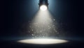 Elegant Spotlight Shines Down on Stage Floor Creating Dramatic Presentation with Illuminated Circle, Glowing Particles for Royalty Free Stock Photo