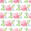 Elegant spring flowers watercolor seamless pattern