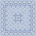 Elegant square light blue arabic pattern.