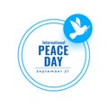 elegant 21st september world peace day wishes poster design