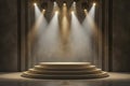 Elegant Stage Scene with Spotlight for Award Presentation