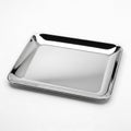 Elegant stainless steel rectangular tray isolated on white background Royalty Free Stock Photo