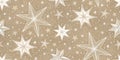 Elegant Starry Pattern Design with Neutral Tones for Festive Backgrounds and Decorative Projects Royalty Free Stock Photo