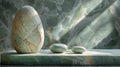 Elegant stone sculpture display - generative ai