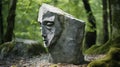 Elegant Stone Sculpture In The Style Of Cubist Portraiture