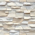 Elegant Stone Wall with Aesthetic Design of Beige and White Blocks for Modern Architecture and Decor Royalty Free Stock Photo