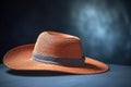 Elegant straw hat over dark background. Studio shot, product photography.