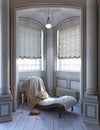 Elegant style sitting Victorian reading space.