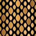 Elegant Stylish Gold Geometric Seamless Pattern on Black Background