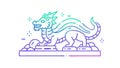 Elegant Stylized Dragon in Linear Art Style, vector design Generative AI Royalty Free Stock Photo
