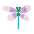 Elegant stylized dragonfly flower