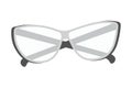 Elegant stylized Glasses with transparent lenses in grayscale. Happy teachers day. Bespectacled. EPS