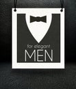 Elegant suits and bow tie for men concept poster Royalty Free Stock Photo