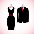 Elegant suits icons in flat style.