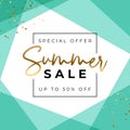 Elegant summer sale poster. Vector Illustration