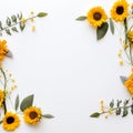 Elegant Sunflower Border Framed Beauty