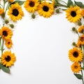 Elegant Sunflower Charm Open Copy Space