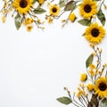 Elegant Sunflower Frame Crisp Copy Area Royalty Free Stock Photo